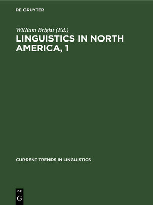 cover image of Linguistics in North America, 1